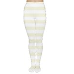 Horizontal Stripes - White and Beige Women s Tights