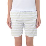 Horizontal Stripes - White and Beige Women s Basketball Shorts