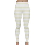 Horizontal Stripes - White and Beige Yoga Leggings