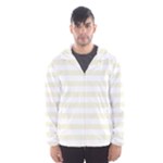 Horizontal Stripes - White and Beige Hooded Wind Breaker (Men)