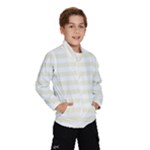 Horizontal Stripes - White and Beige Wind Breaker (Kids)