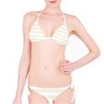 Horizontal Stripes - White and Beige Bikini Set