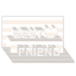 Horizontal Stripes - White and Linen Best Friends 3D Greeting Card (8x4)