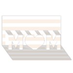 Horizontal Stripes - White and Linen MOM 3D Greeting Card (8x4)