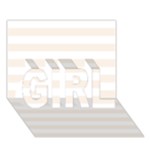 Horizontal Stripes - White and Linen GIRL 3D Greeting Card (7x5)