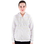 Horizontal Stripes - White and Ivory Women s Zipper Hoodie