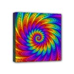 Psychedelic Rainbow Spiral Mini Canvas 4  x 4  (Stretched)