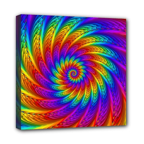 Psychedelic Rainbow Spiral Mini Canvas 8  x 8  (Stretched) from ArtsNow.com