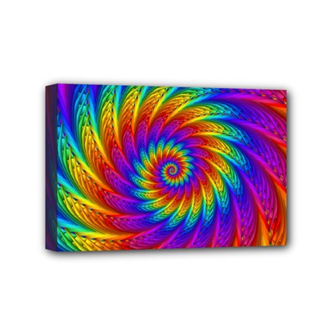 Psychedelic Rainbow Spiral Mini Canvas 6  x 4  (Stretched) from ArtsNow.com