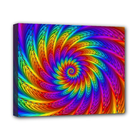 Psychedelic Rainbow Spiral Canvas 10  x 8  (Stretched) from ArtsNow.com