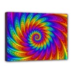 Psychedelic Rainbow Spiral Canvas 16  x 12  (Stretched)