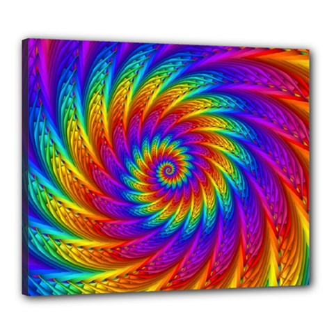 Psychedelic Rainbow Spiral Canvas 24  x 20  (Stretched) from ArtsNow.com