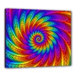 Psychedelic Rainbow Spiral Canvas 24  x 20  (Stretched)