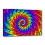 Psychedelic Rainbow Spiral Canvas 18  x 12  (Stretched)