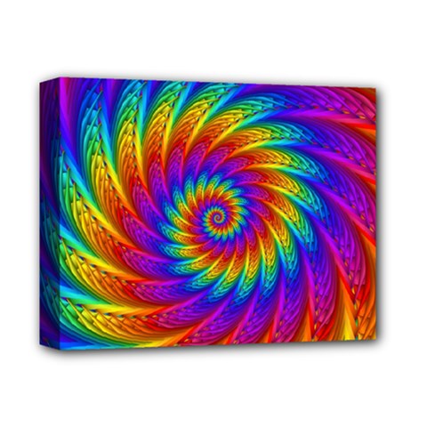 Psychedelic Rainbow Spiral Deluxe Canvas 14  x 11  (Stretched) from ArtsNow.com