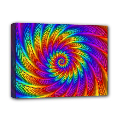 Psychedelic Rainbow Spiral Deluxe Canvas 16  x 12  (Stretched)  from ArtsNow.com