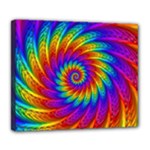 Psychedelic Rainbow Spiral Deluxe Canvas 24  x 20  (Stretched)