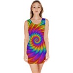 Psychedelic Rainbow Spiral Bodycon Dress