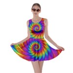 Psychedelic Rainbow Spiral Skater Dress