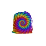 Psychedelic Rainbow Spiral Drawstring Pouch (Small)