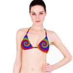 Psychedelic Rainbow Spiral Bikini Top