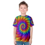 Psychedelic Rainbow Spiral Kid s Cotton Tee