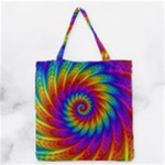 Psychedelic Rainbow Spiral Grocery Tote Bag