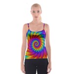 Psychedelic Rainbow Spiral Spaghetti Strap Top