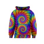 Psychedelic Rainbow Spiral Kids  Pullover Hoodie