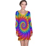 Psychedelic Rainbow Spiral Long Sleeve Nightdress