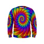 Psychedelic Rainbow Spiral Kids  Sweatshirt