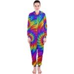 Psychedelic Rainbow Spiral Hooded Jumpsuit (Ladies)