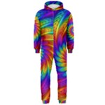 Psychedelic Rainbow Spiral Hooded Jumpsuit (Men)