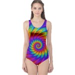 Psychedelic Rainbow Spiral One Piece Swimsuit