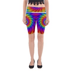 Psychedelic Rainbow Spiral Yoga Cropped Leggings from ArtsNow.com