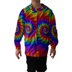 Psychedelic Rainbow Spiral Hooded Wind Breaker (Kids)