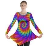 Psychedelic Rainbow Spiral Long Sleeve Tunic 