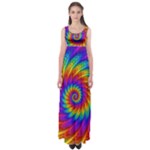 Psychedelic Rainbow Spiral Empire Waist Maxi Dress