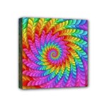 Psychedelic Rainbow Spiral Mini Canvas 4  x 4  (Stretched)