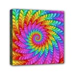 Psychedelic Rainbow Spiral Mini Canvas 6  x 6  (Stretched)