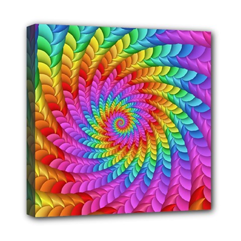 Psychedelic Rainbow Spiral Mini Canvas 8  x 8  (Stretched) from ArtsNow.com