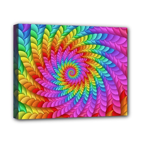 Psychedelic Rainbow Spiral Canvas 10  x 8  (Stretched) from ArtsNow.com