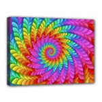 Psychedelic Rainbow Spiral Canvas 16  x 12  (Stretched)