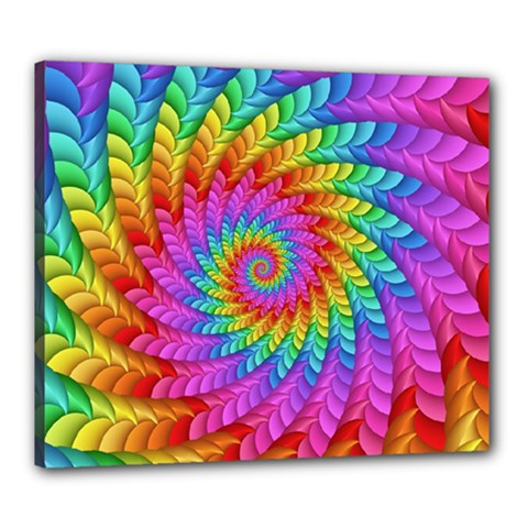 Psychedelic Rainbow Spiral Canvas 24  x 20  (Stretched) from ArtsNow.com