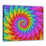 Psychedelic Rainbow Spiral Canvas 24  x 20  (Stretched)