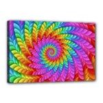 Psychedelic Rainbow Spiral Canvas 18  x 12  (Stretched)