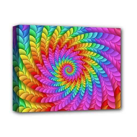 Psychedelic Rainbow Spiral Deluxe Canvas 14  x 11  (Stretched) from ArtsNow.com