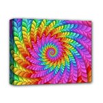 Psychedelic Rainbow Spiral Deluxe Canvas 14  x 11  (Stretched)