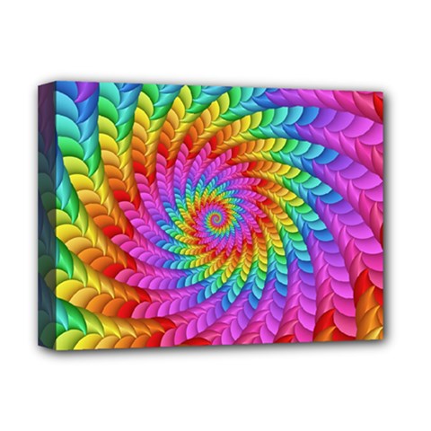 Psychedelic Rainbow Spiral Deluxe Canvas 16  x 12  (Stretched)  from ArtsNow.com