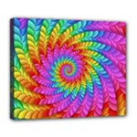 Psychedelic Rainbow Spiral Deluxe Canvas 24  x 20  (Stretched)